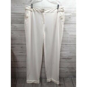 Cato Contemporary Avarage Trousers Sz 16 Ivory White Pockets New $38.00 NWT